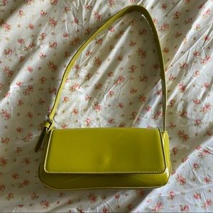 Urban outfitters patent flap baguette bag